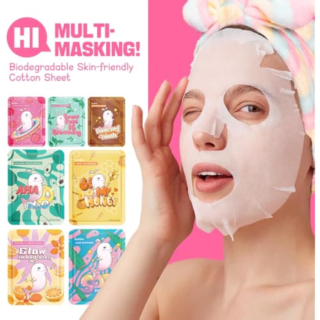 ZealSea Sheet Mask Face Mask Skin Care (Pack of 28) Beauty Facial Mask Kids Spa Face Mask Birthday Party Gifts Women, kids Girls Skincare - Hydrate, Brighten, Moisturize,Soothe for All Skin Types