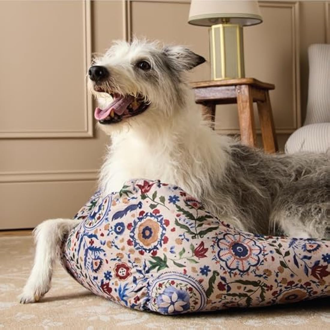 Rosewood x Joules Festival Floral Box Bed for Dogs, Large Dog Bed, Padded Sides, Non-Slip Base, Luxury Pet Bed for Large Dogs