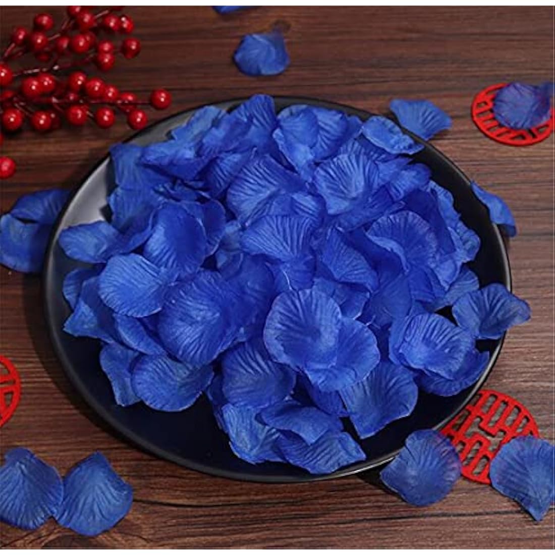 RuiChy 1000pcs Artificial Silk Rose Petals for Wedding Flowers Home Party Romantic Night Anniversary Valentine's Day, Dark Blue
