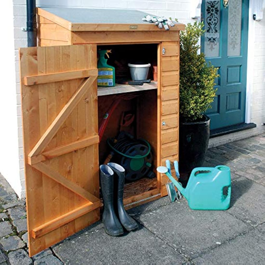 Mini Wooden Store Small Outside Storage Unit with Shiplap Cladding