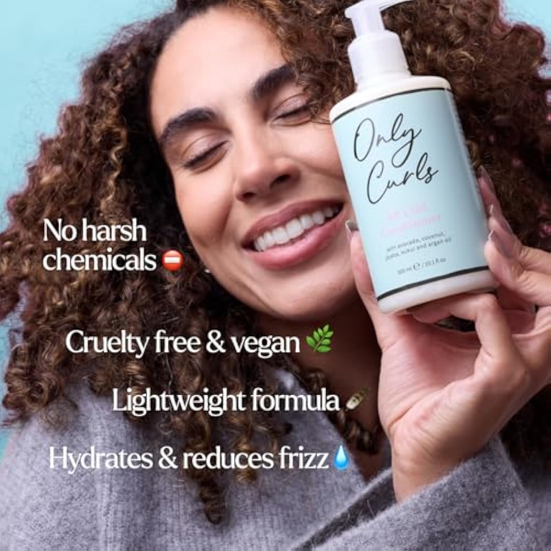 Only Curls Cleansing Bundle, 300ml x2, Curly Hair Shampoo and Conditioner, Sulphate-free, Nourishing, Gentle & Detangling, Hydrated & Frizz-Free, Vegan & Cruelty Free, For All Curly Hair Types
