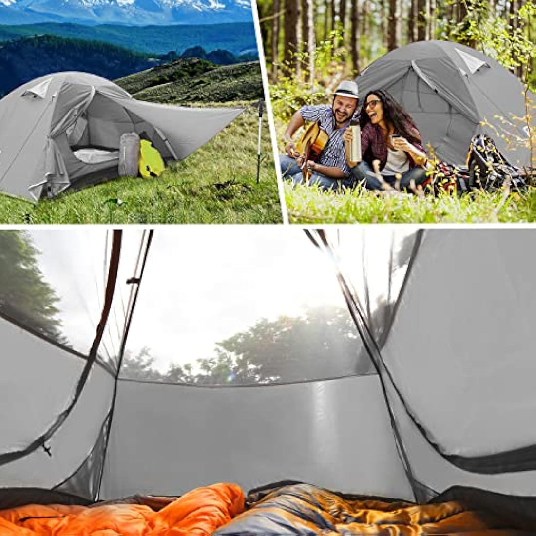 Bessport Tent 1 & 2 & 3 Person Ultralight Camping Tents, 3-4 Season Waterproof & Windproof Dome Tent, Small Pack Size, Suitable for Adults, Hiking, Camping, Outdoor