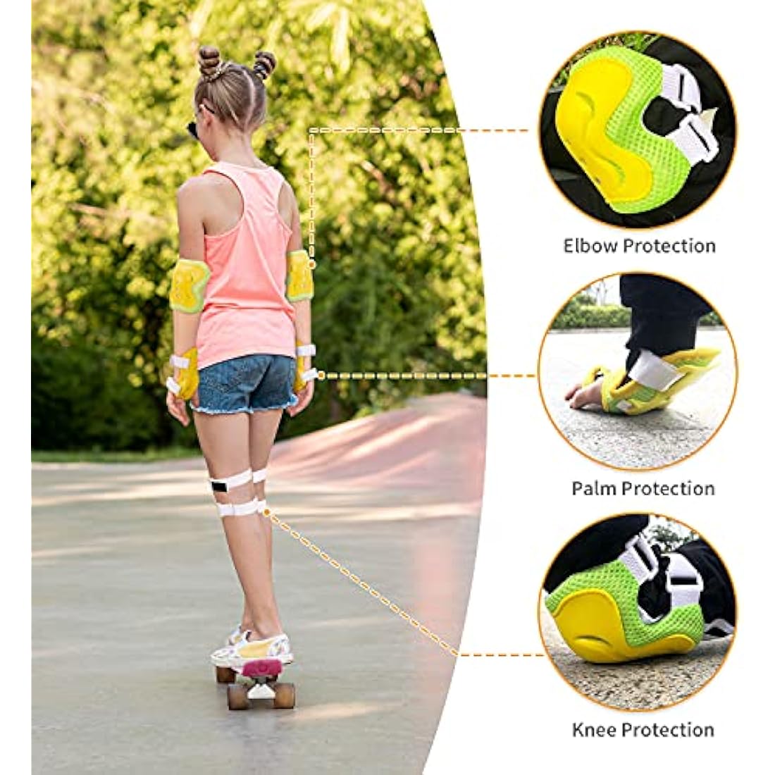 Kids/Youth Knee Pads Elbow Pad Wrist Guards Protective Gear Set, for Child Roller Skates, Cycling Bike, Skateboard, Inline Skatings, Scooter Riding, BMX bike, And Other Outdoor Sports Activities