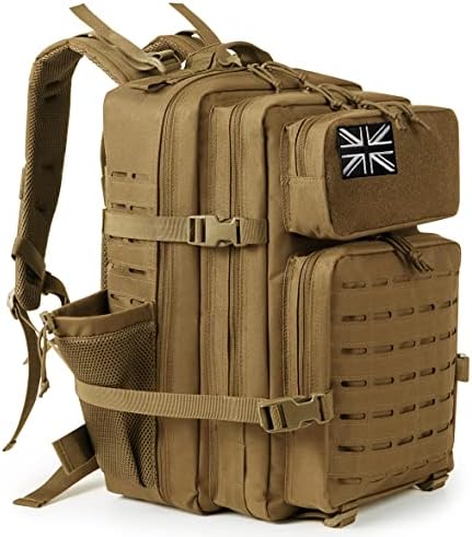 QT&QY Military Tactical Backpacks for Men Army Molle Daypack 25L/35L/45L Lage 3 Day Bug Out Bag Camping Hiking Rucksack with Bottle Holder