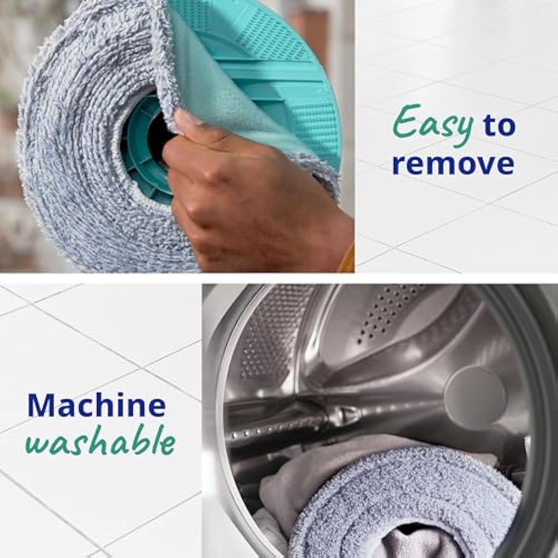 Spontex Aqua Revolution System X'tra Floor Mop and Bucket Set with Free Refill | Separates Clean & Dirty Water | Cleans Laminate, Wood & Tile Flooring | Flat Spin Mop with Microfibre Refills