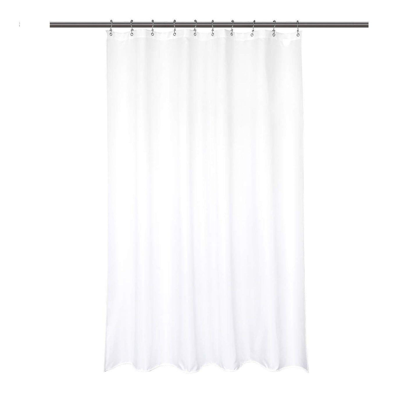 Barossa Design Waterproof Fabric Stall Shower Curtain Liner 54" W x 72" H - Hotel Quality, Machine Washable, White Shower Liner for Bath Tub, 54x72