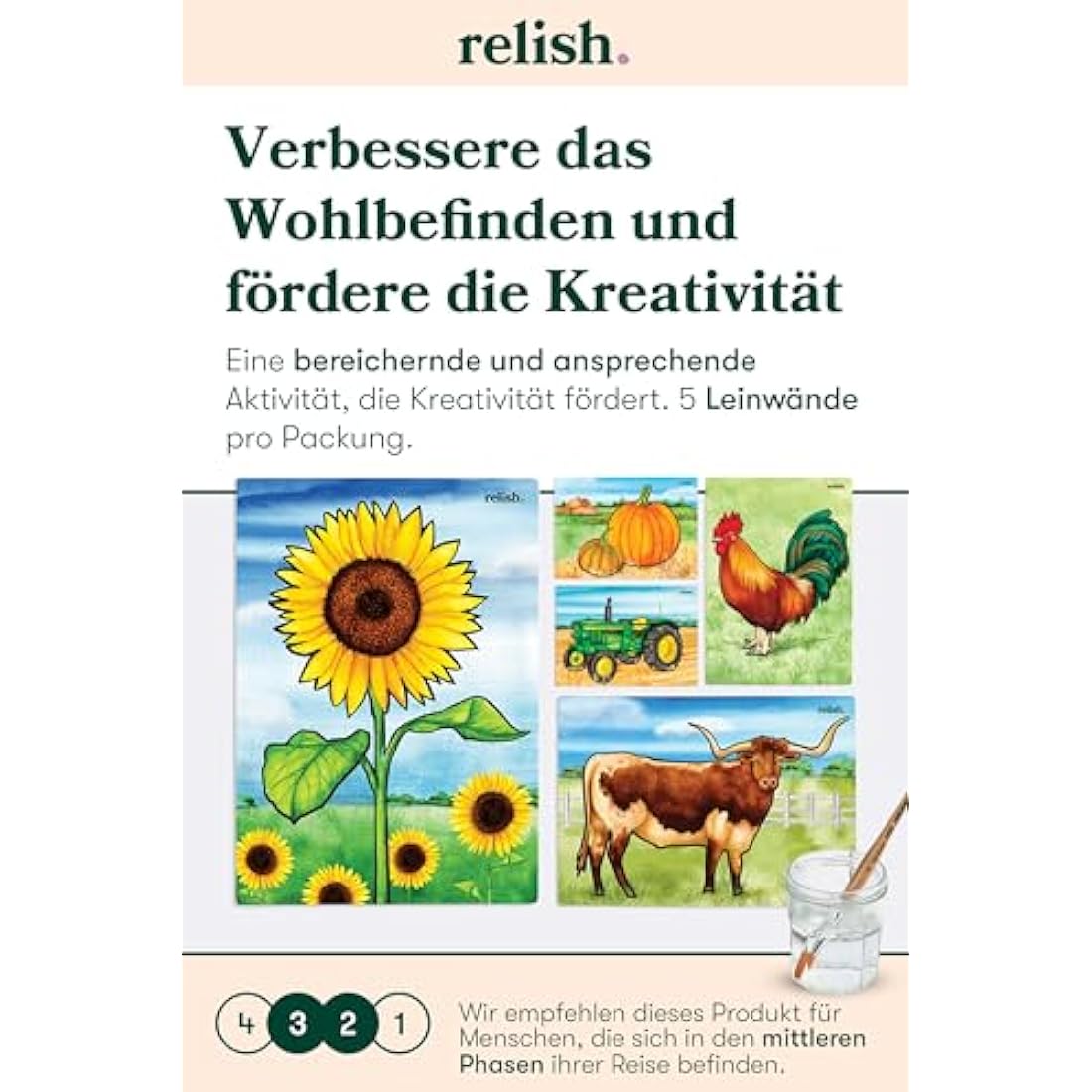 Relish - Dementia Aquapaints Activities - Pack of 5 Reusable Water Painting Toys, Farm Memories, Alzheimer’s Products & Gifts for Elderly/Seniors