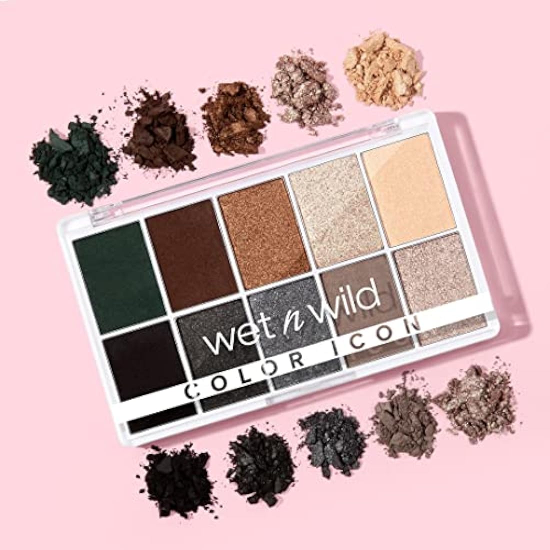 Wet n Wild, Color Icon 10-Pan Palette, Eyeshadow Palette, 10 Richly Pigmented Colors for Everyday Makeup, Long-Lasting and Easy to Blend Formula, Lights Off