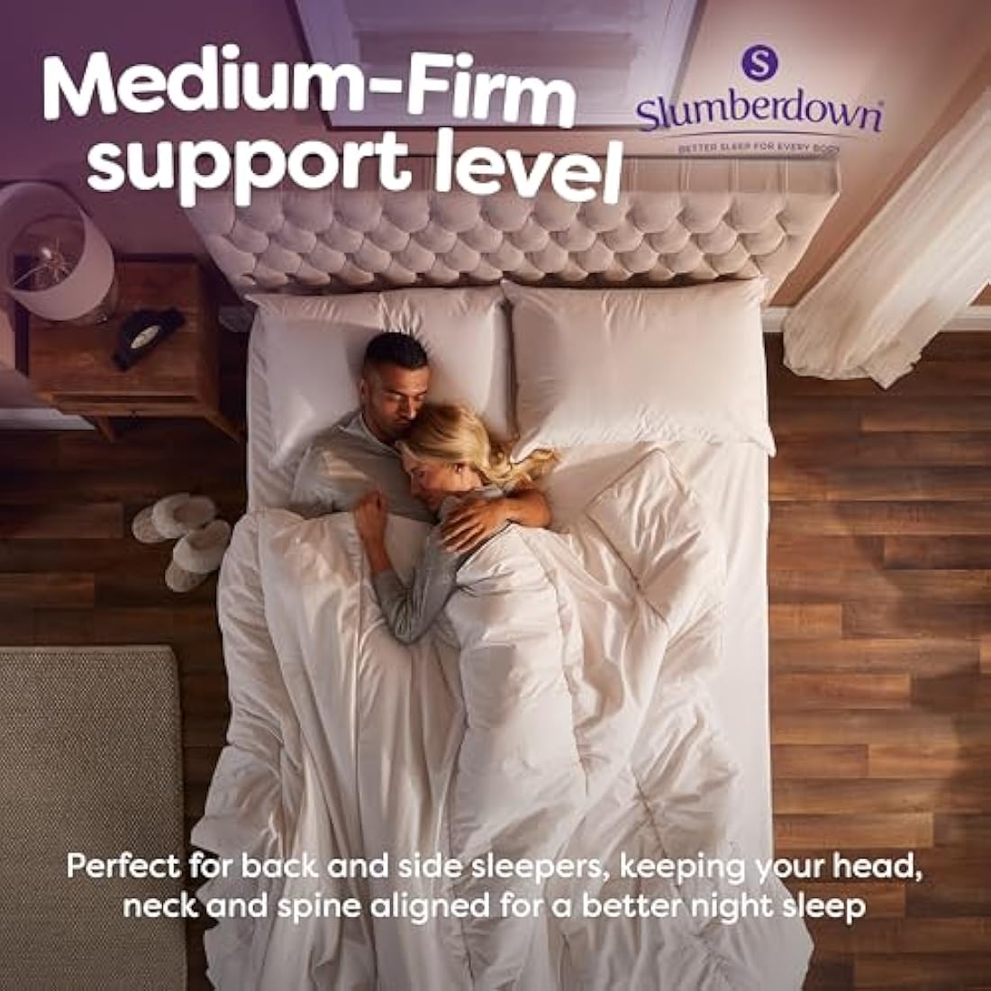 Slumberdown 100% British Wool Pillow 1 Pack - Naturally Cooling & Moisture-Wicking for Hot Sleepers, Luxury Back & Side Sleeper Pillow - Hypoallergenic Cotton Cover, UK-Made (48 x 74cm)