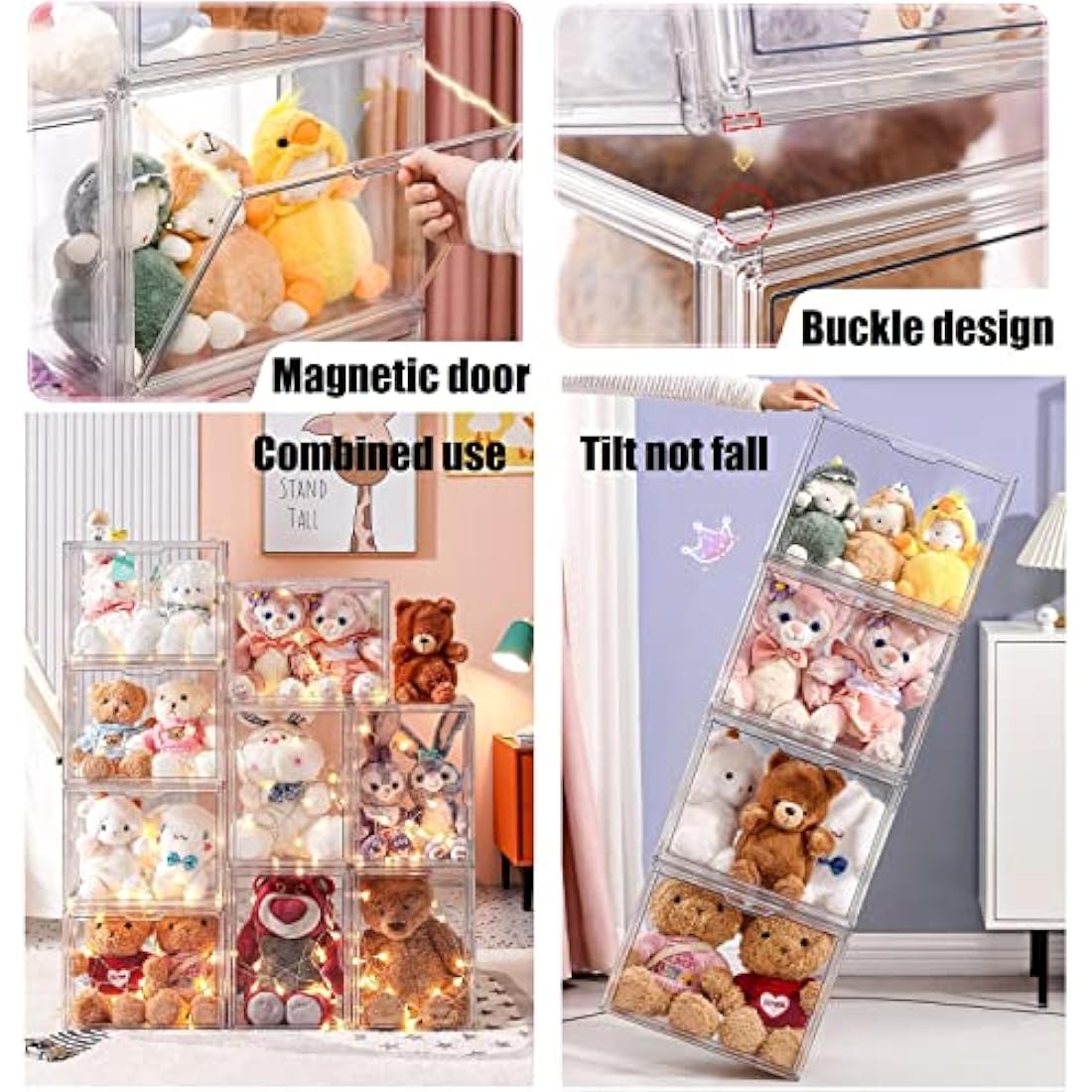 Siyecioa Acrylic Display Case for Collectibles, Transparent Acrylic Display Box with Door, Organizer & Protectors for Pop Figures, Funko Pop、Blind Box、Lego、Minifigure Figurines、Trophy（36×27×27cm）