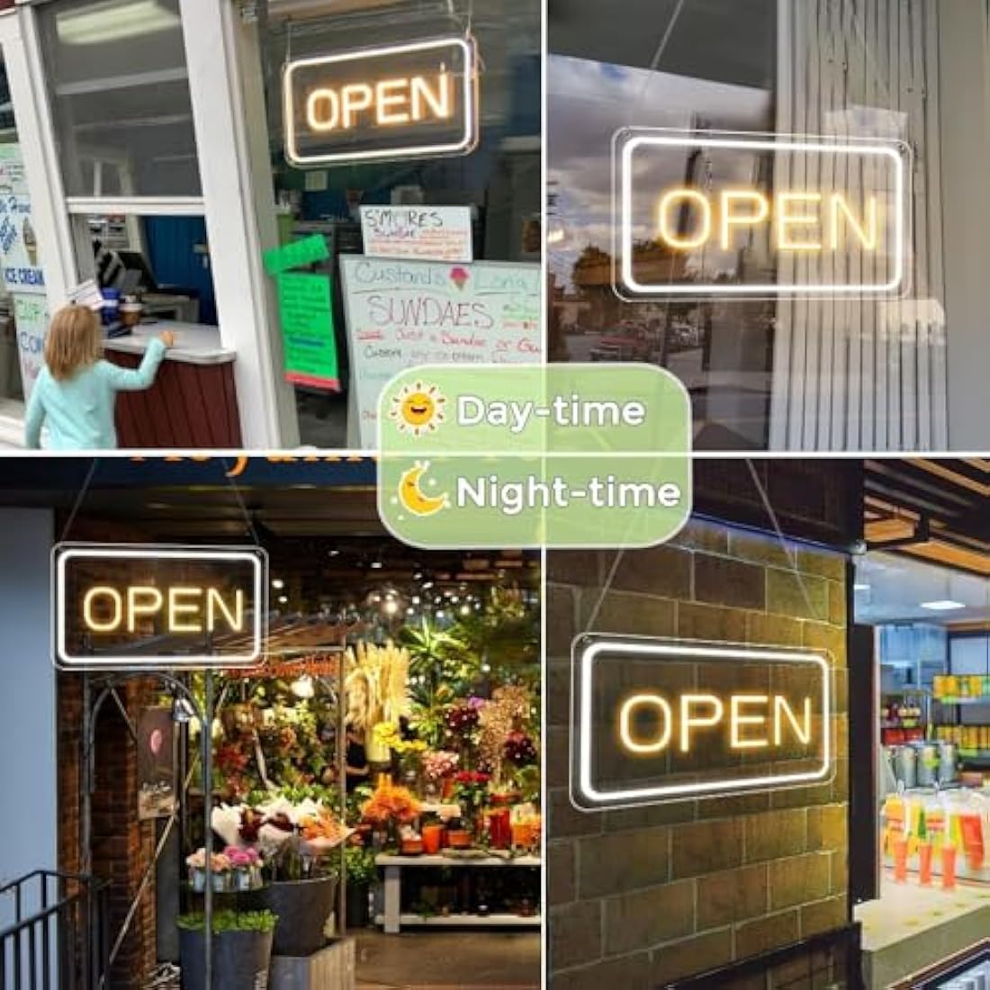 LightingWill LED Neon Open Sign, 16"x 9" Ultra Bright Open Signs for Business, Dimmable 5V USB Light Up Signs for Business Window, Coffee Shops, Stores, Restaurants Bars Hotel, Horizontal