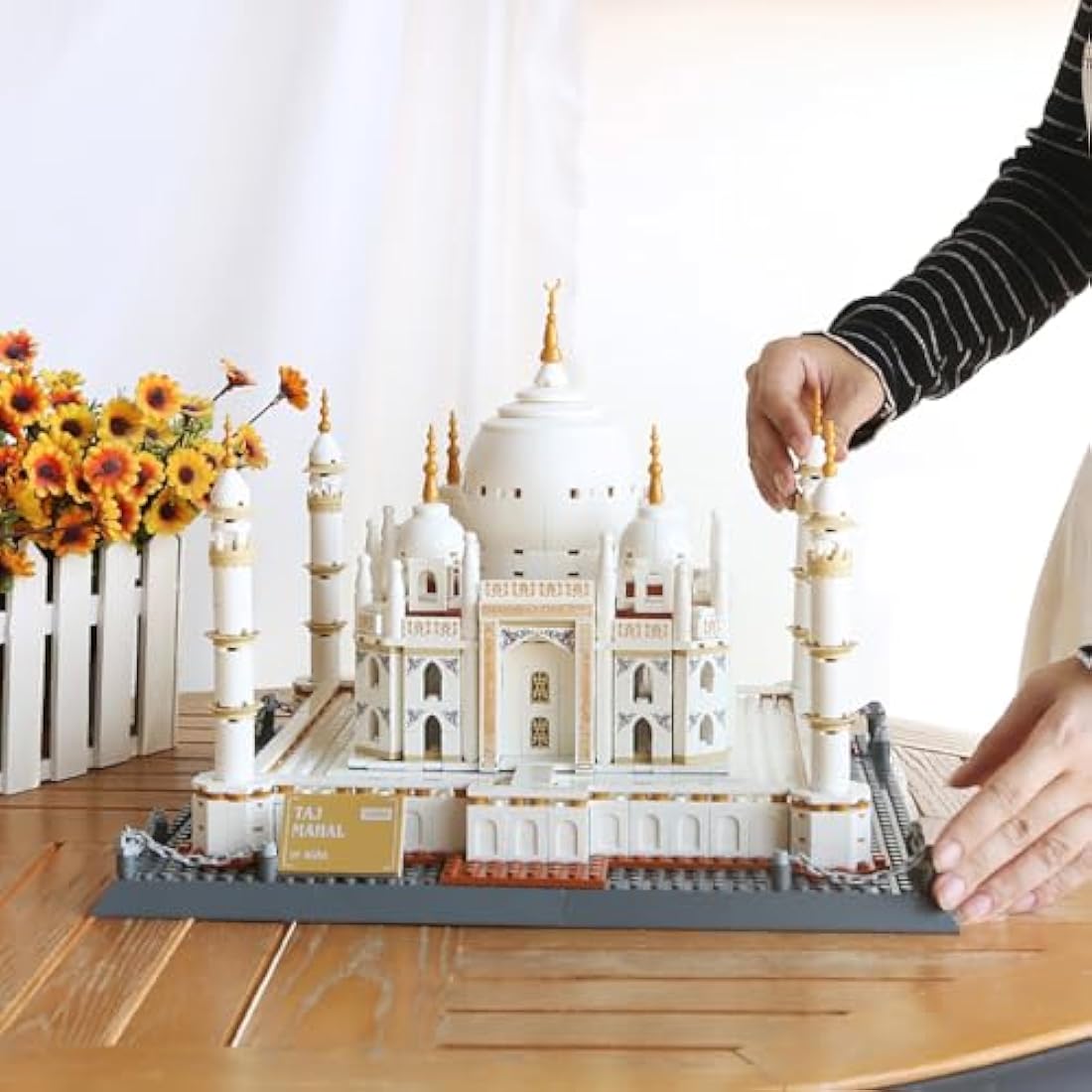 Taj Mahal Building Block Set 1,113 Pieces) India's Taj Mahal Famous Landmark Series Model for Kids and Adults