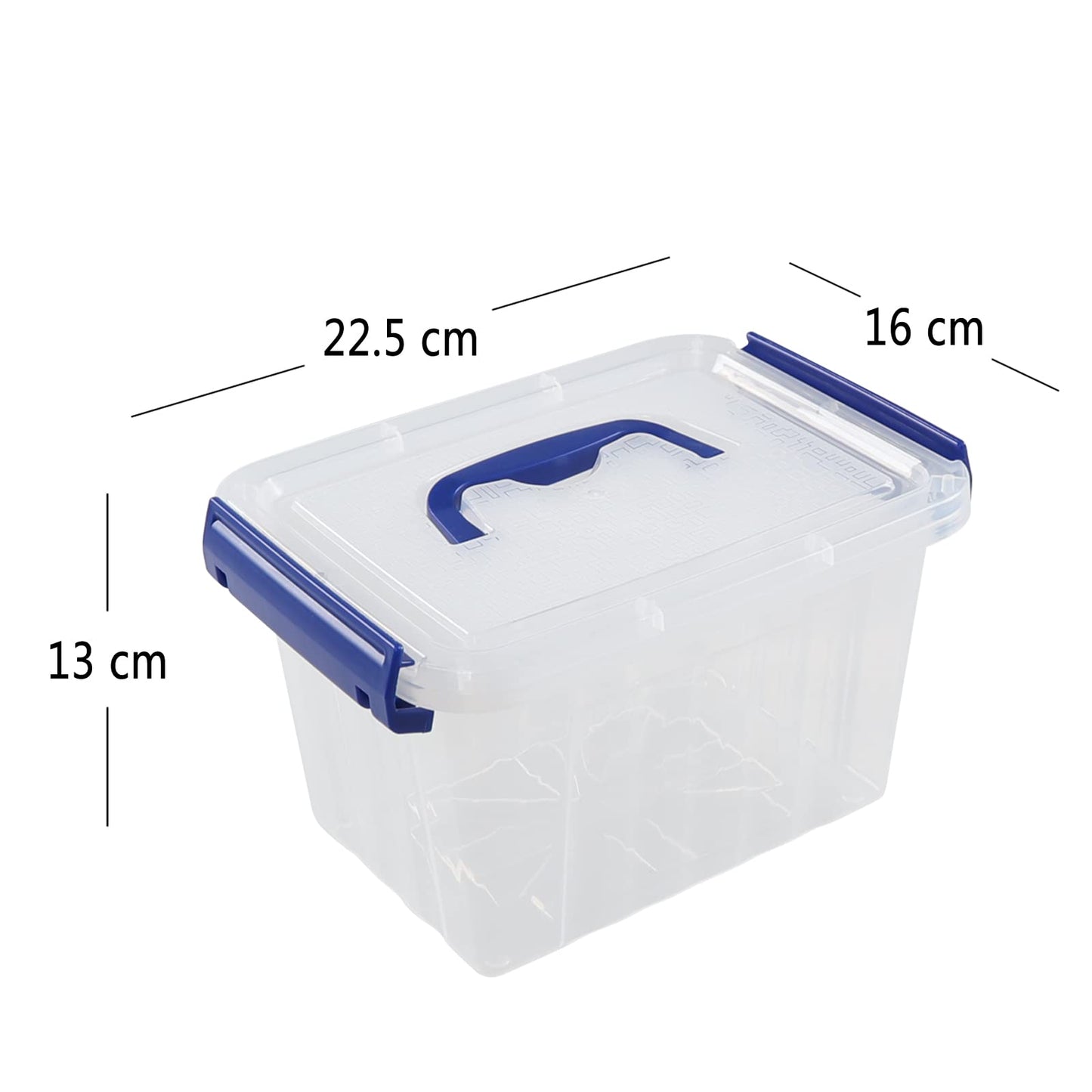 Bblina Clear Plastic Storage Boxes, 3 Liter Small Boxes with Lids, 6 Pack