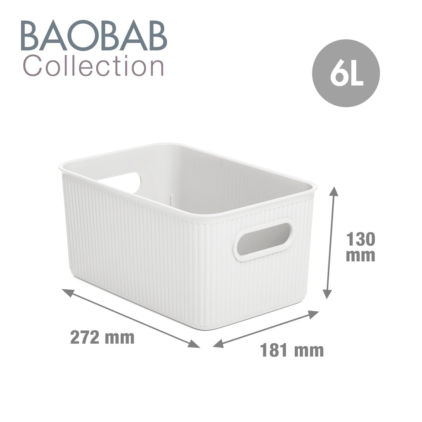 TATAY Storage Basket Baobab 29.4x38.5x16 cm Set of 4 Organiser Boxes