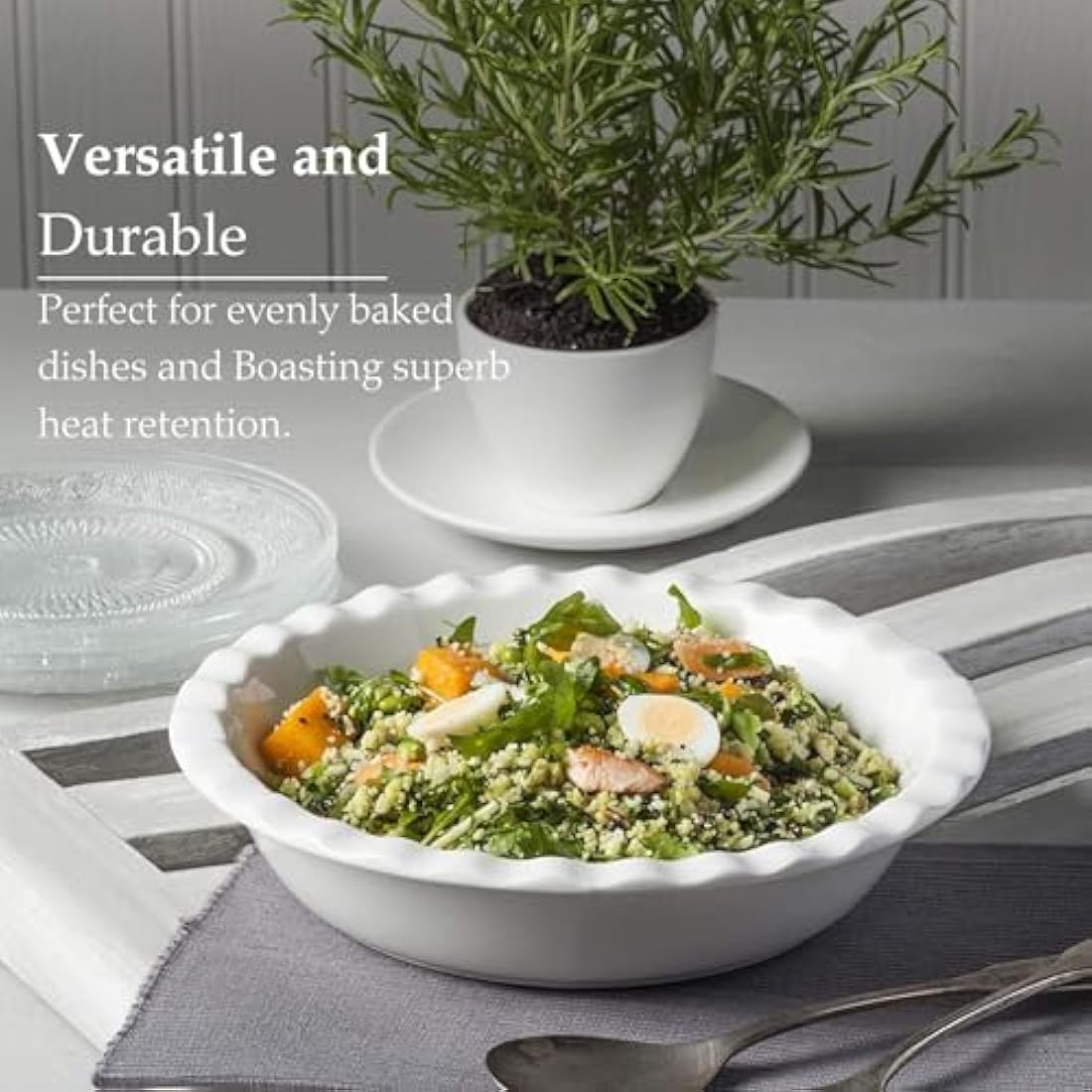 WM Bartleet & Sons 1750 T269 Crinkle Rim Pie Dish, White,27cm