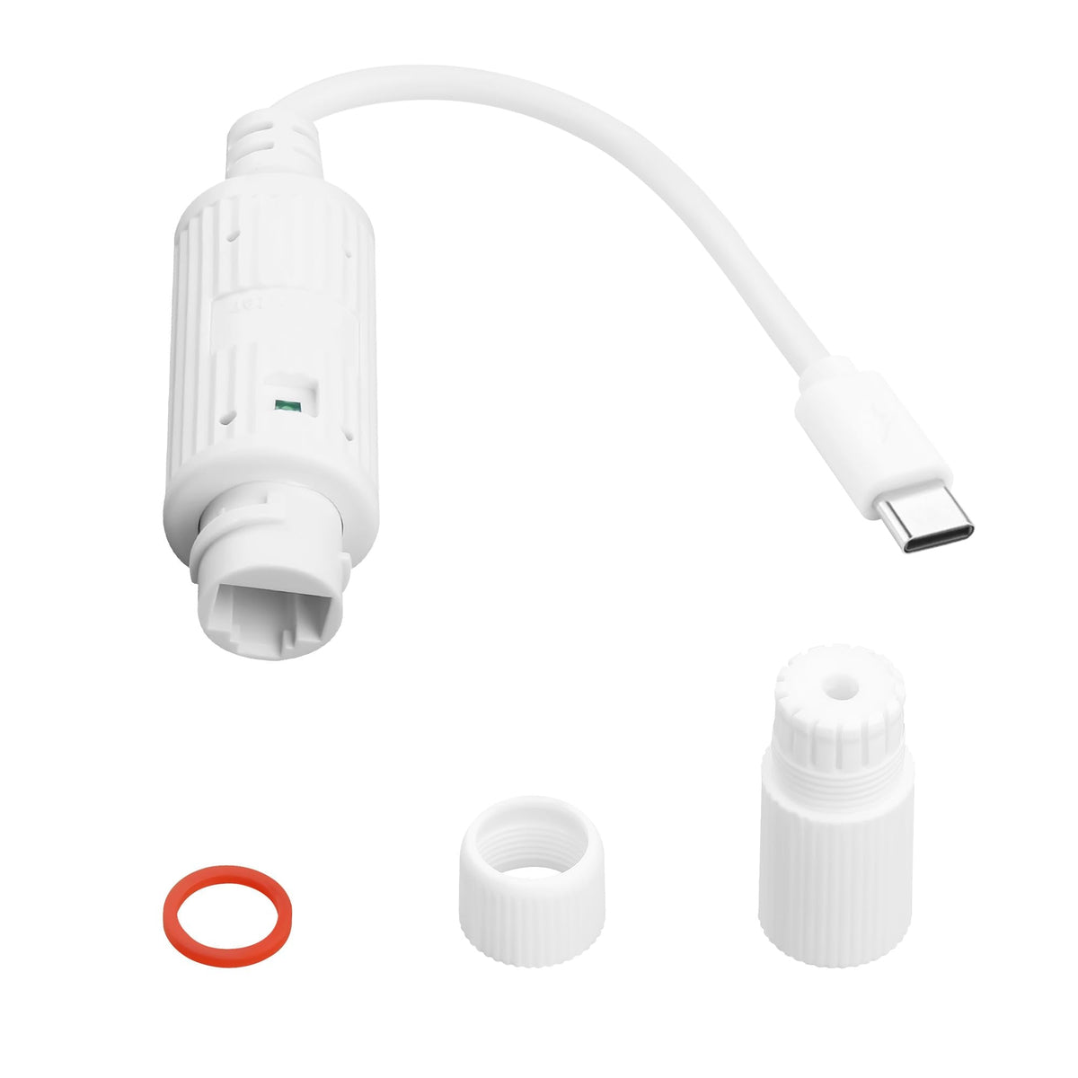 TIENFOKOTA POE to USB C Power Converter,Ethernet 48V to Type C 5V 2.4A 12W Charging Adapter,IP65 Waterproof for Security Cameras, Smartphones,Tablets