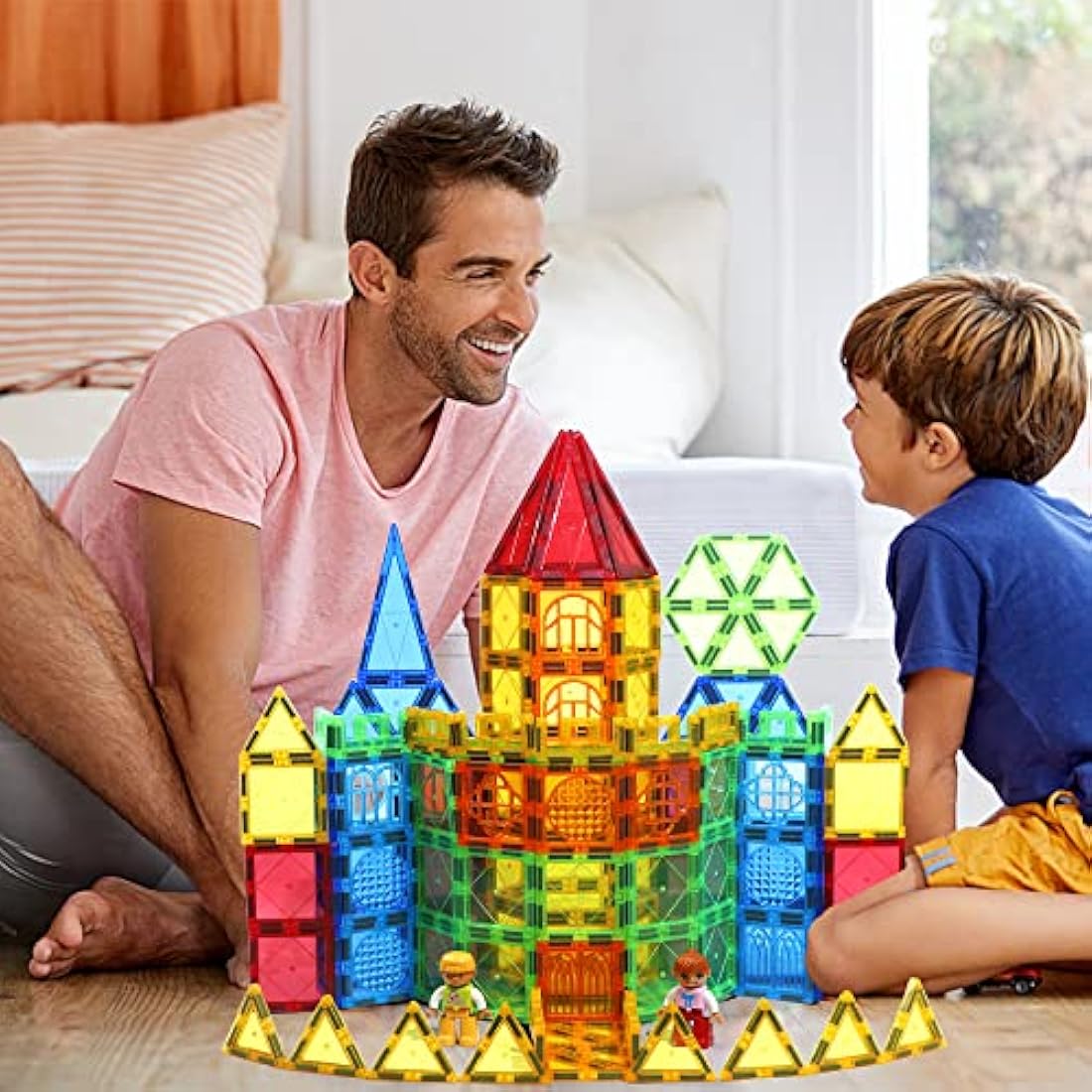 Magblock 100PCS Magnetic Building Blocks Set-Magnetic Tiles for Kids, Magnet Construction Educational Toys Set Gift for 3 4 5 6 Years Old Boys Girls