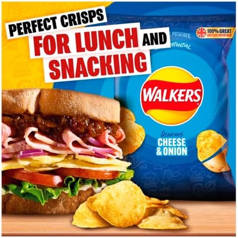 Walkers Cheese & Onion Crisps Grab Bag 45g