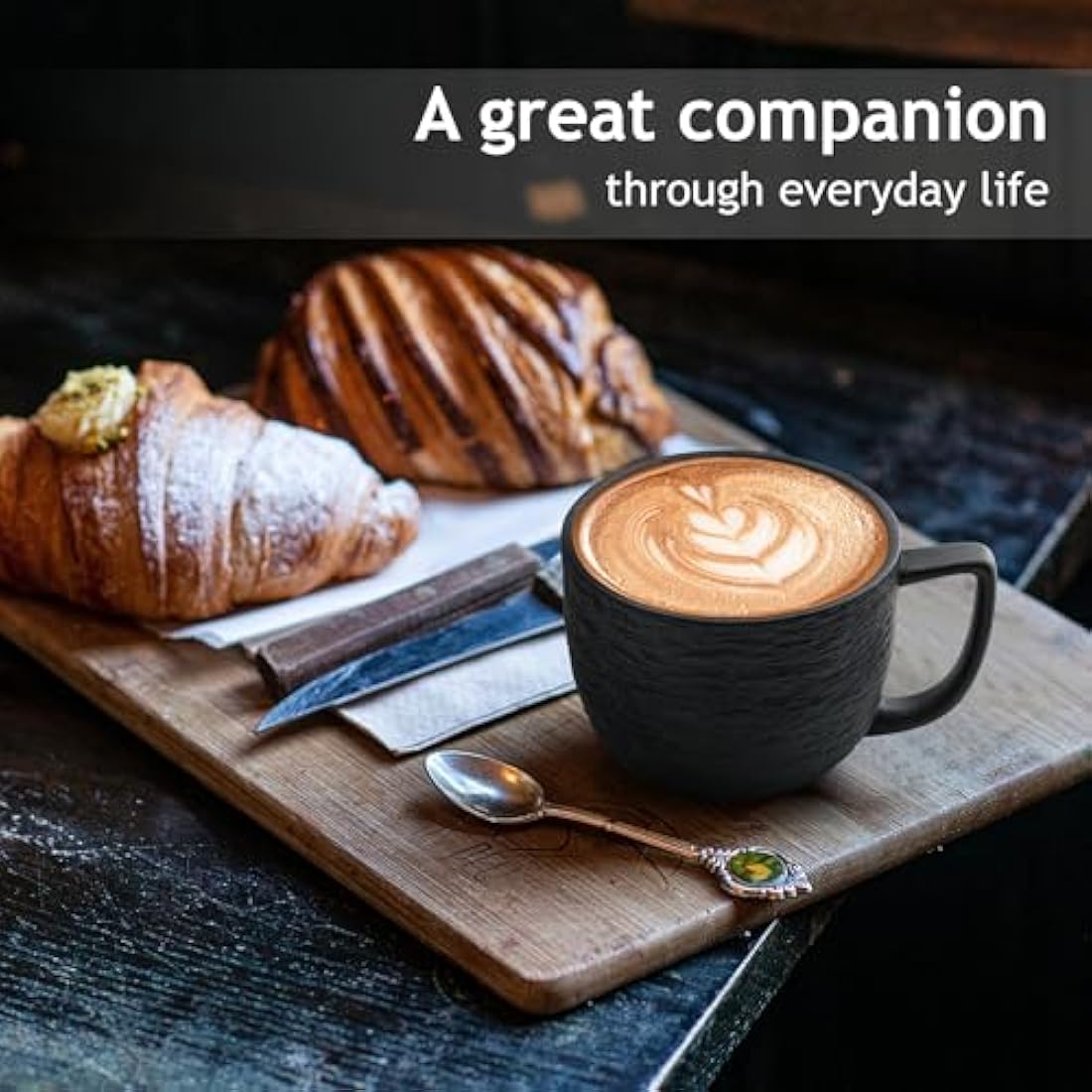 MIAMIO - 450 ml Coffee Mugs/Mug Set of 4 - Ceramic Mug for Coffee, Latte, Cappuccino, and Tea - Oasis Collection