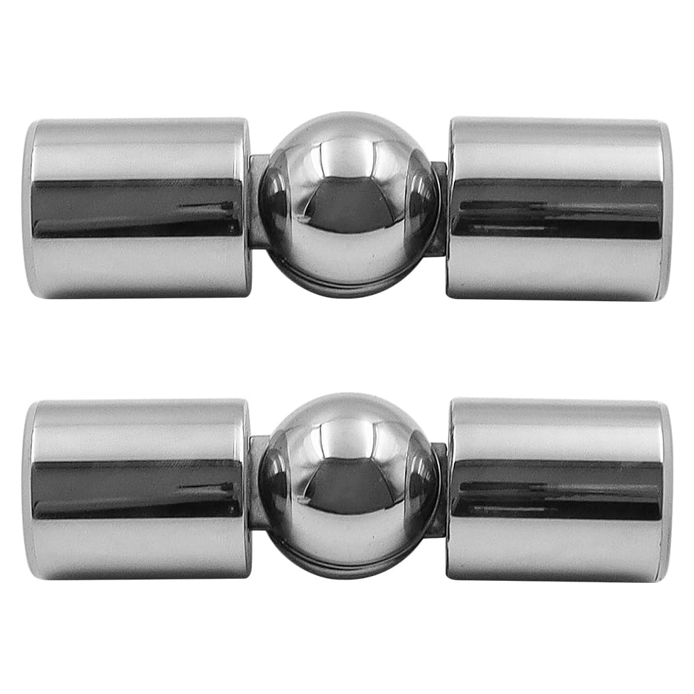 Tiardey 2pcs Stainless Steel Heavy Duty Elbow Connector, Adjustable 90 Degrees to 180 Degrees Curtain Rod Corner Connector for 25mm Curtain Rods Bay