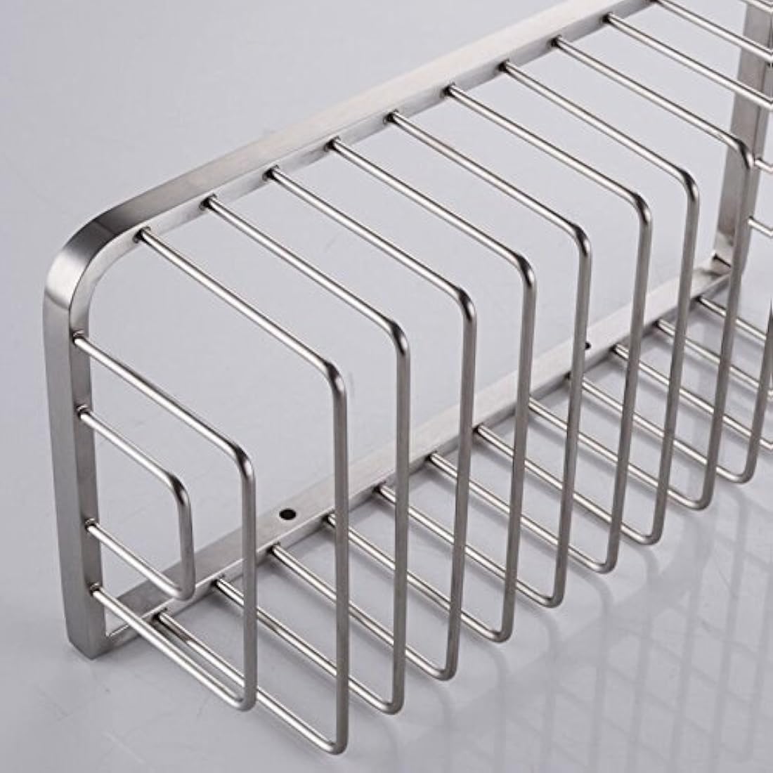 Konhard CS004 Solid Stainless Steel Bathroom Shower Caddy Wall Mount, Brushed Steel
