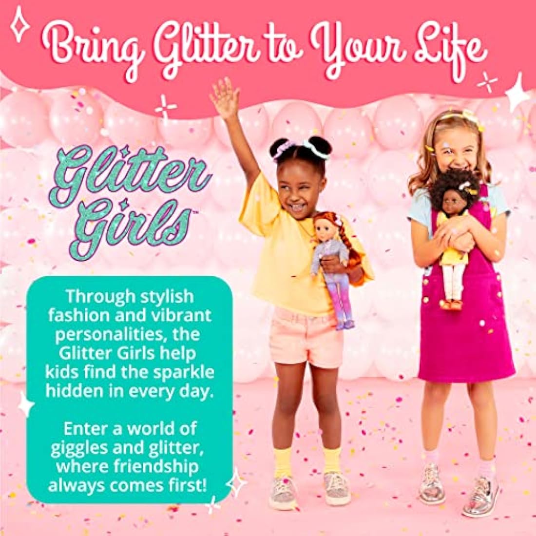 Glitter Girls – 14-Inch Poseable Doll & Purple Convertible Car – Rolling Wheels, Opening Doors, Trunk & Interior Storage – Toys, Clothes, and Accessories for 3+ Years - Candice & Car