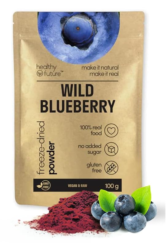 Healthy Future Jamo Wild Blueberry Powder Freeze Dried Food Perfect for Muffins Porridge Smoothies Cakes Natural Superfood No Added Sugar No