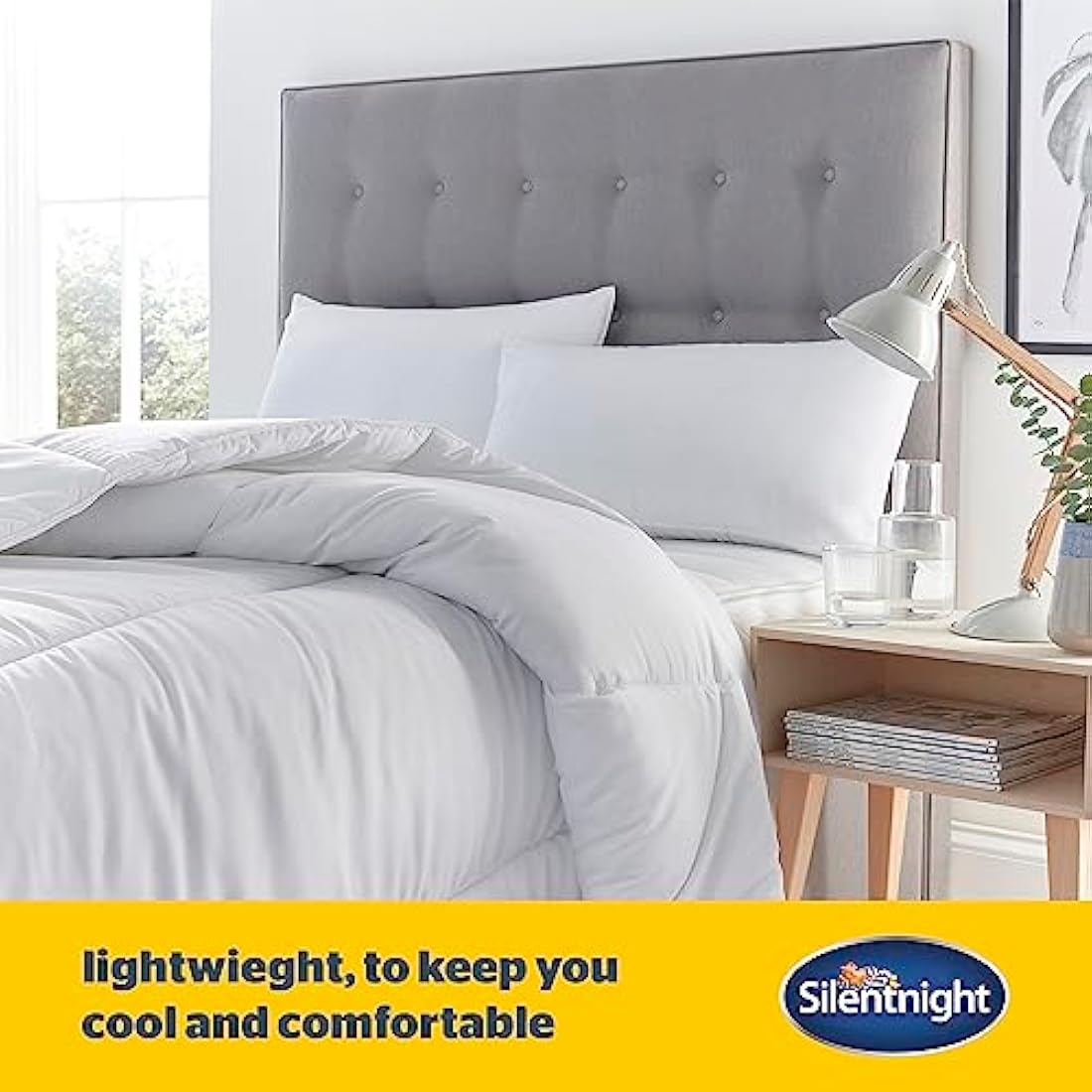 Silentnight Cooler Summer King Size Duvet 4.5 Tog – Lightweight Hypoallergenic and Machine Washable Summer Duvet Quilt – King Size (Package may vary), White