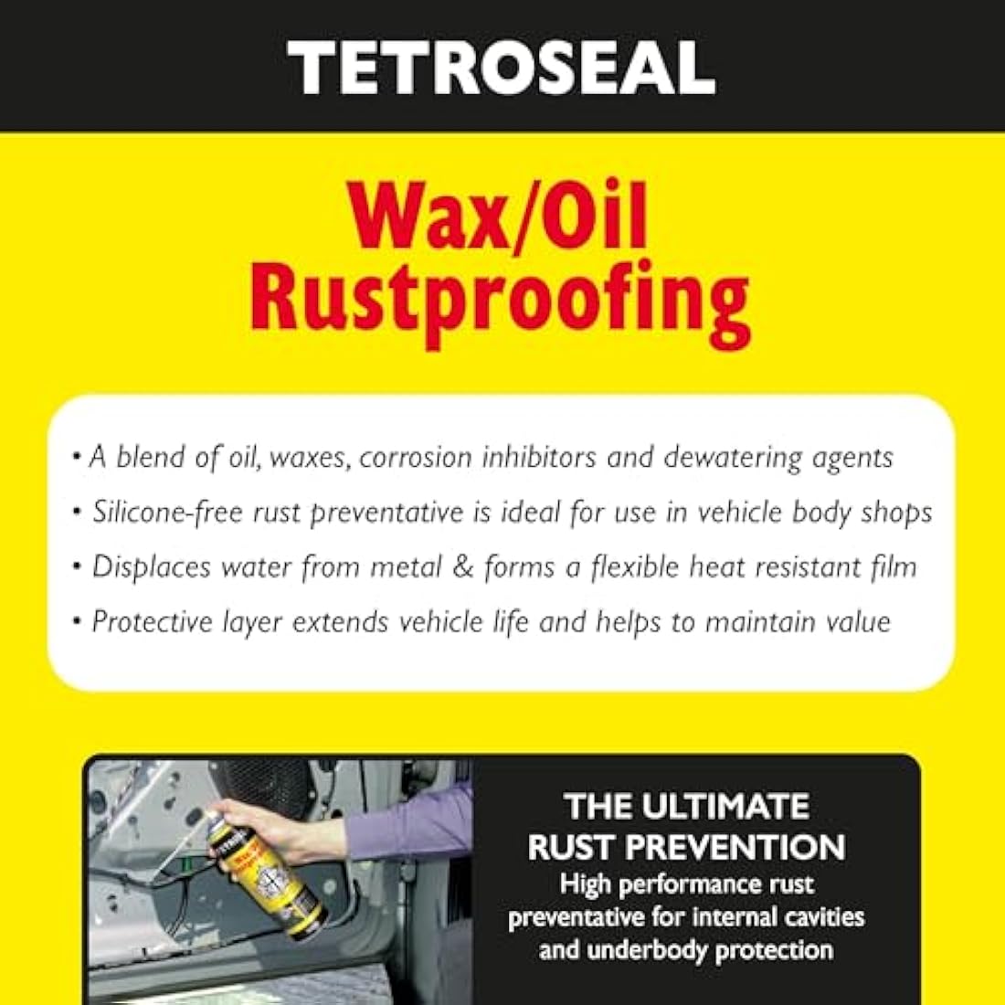 Tetroseal TWO503 Wax Oil Clear 500ml Aerosol
