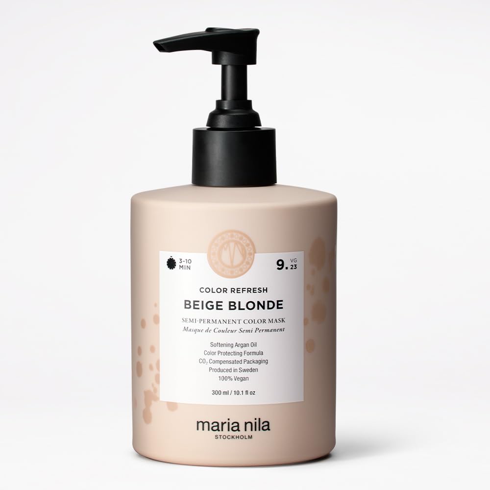 Maria Nila Colour Refresh, Beige Blonde 300 ml, Cool-toned Soft Beige Hair Mask, Semi-Permanent Pigments, 100% Vegan & Sulfate/Paraben free