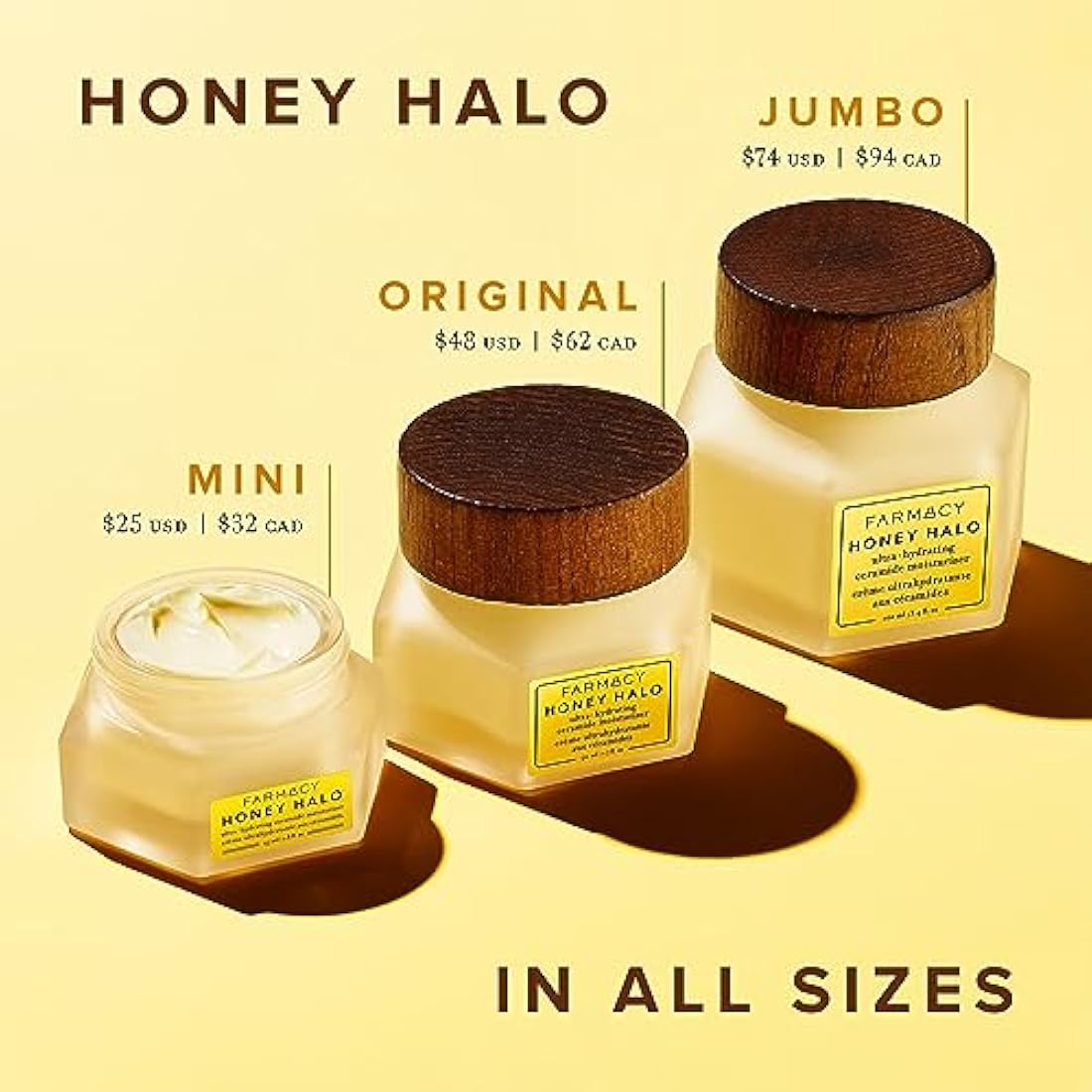Farmacy Honey Halo Ceramide Face Moisturizer Cream - Hydrating Facial Lotion for Dry Skin (100 ml)