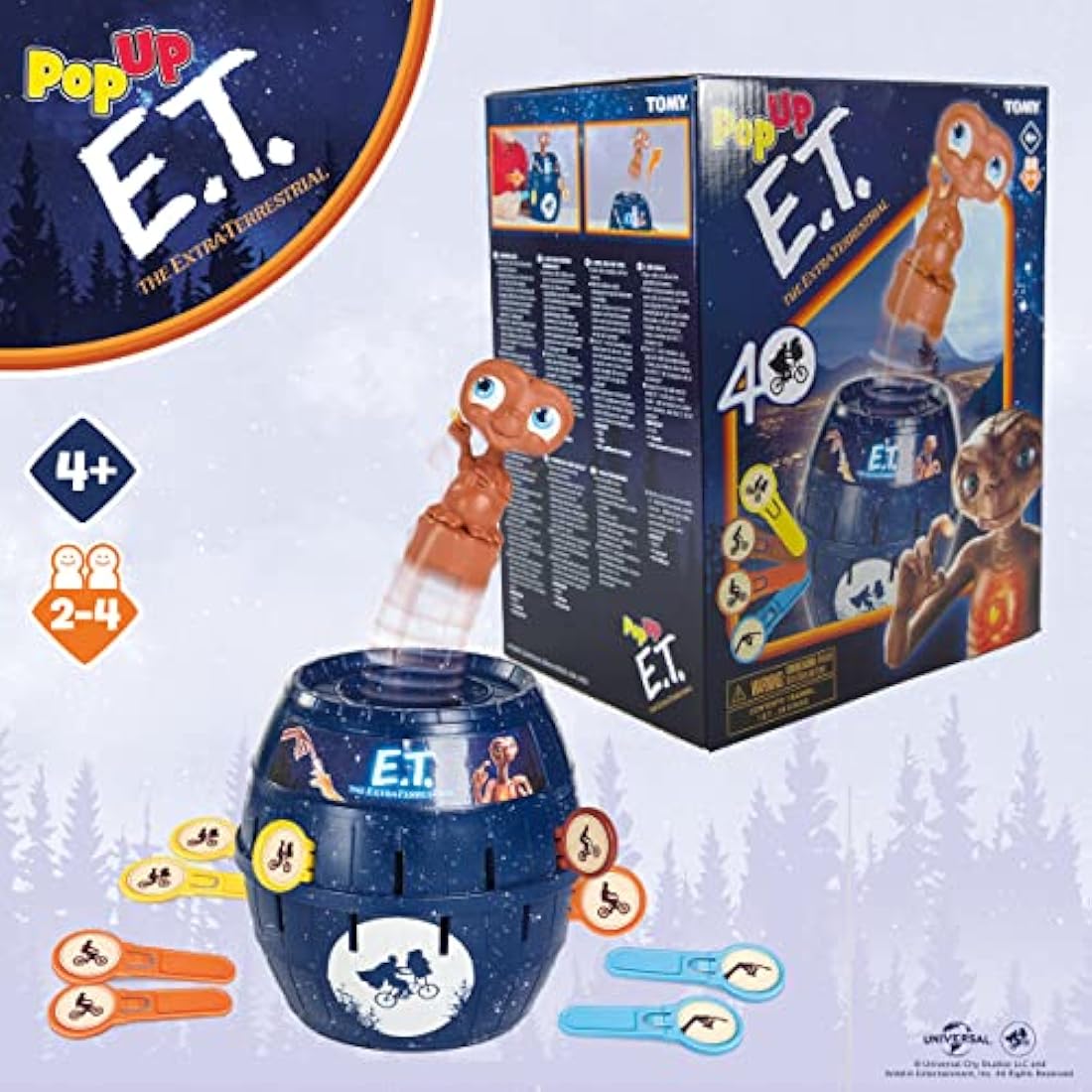 TOMY T73418 Pop Up E.T. Family & Preschool Kids Board Game, 2-4 Players, Suitable For Boys & Girls Aged 4+