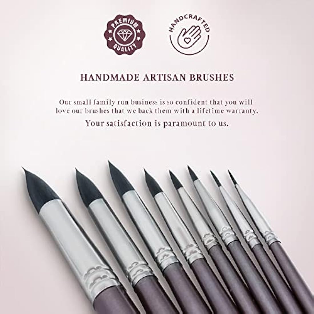 Pinturale Arts 8 Professional Watercolour Brushes For Artists | Watercolour Paint Brushes Set | High Water Absorption and Water Control for Constant Flow