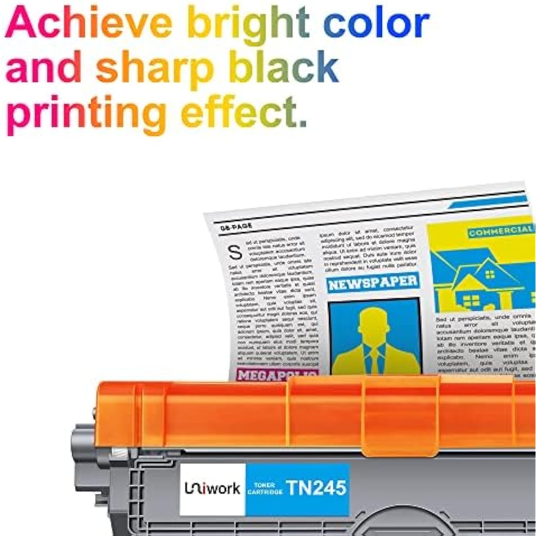 Uniwork Compatible Toner Cartridges for Brother TN-241/245 for Brother DCP-9020CDW DCP-9015CDW HL-3140CW HL-3150CDW HL-3170CDW MFC-9330CDW MFC-9140CDN MFC-9340CDW MFC-9130CW (Package may vary)