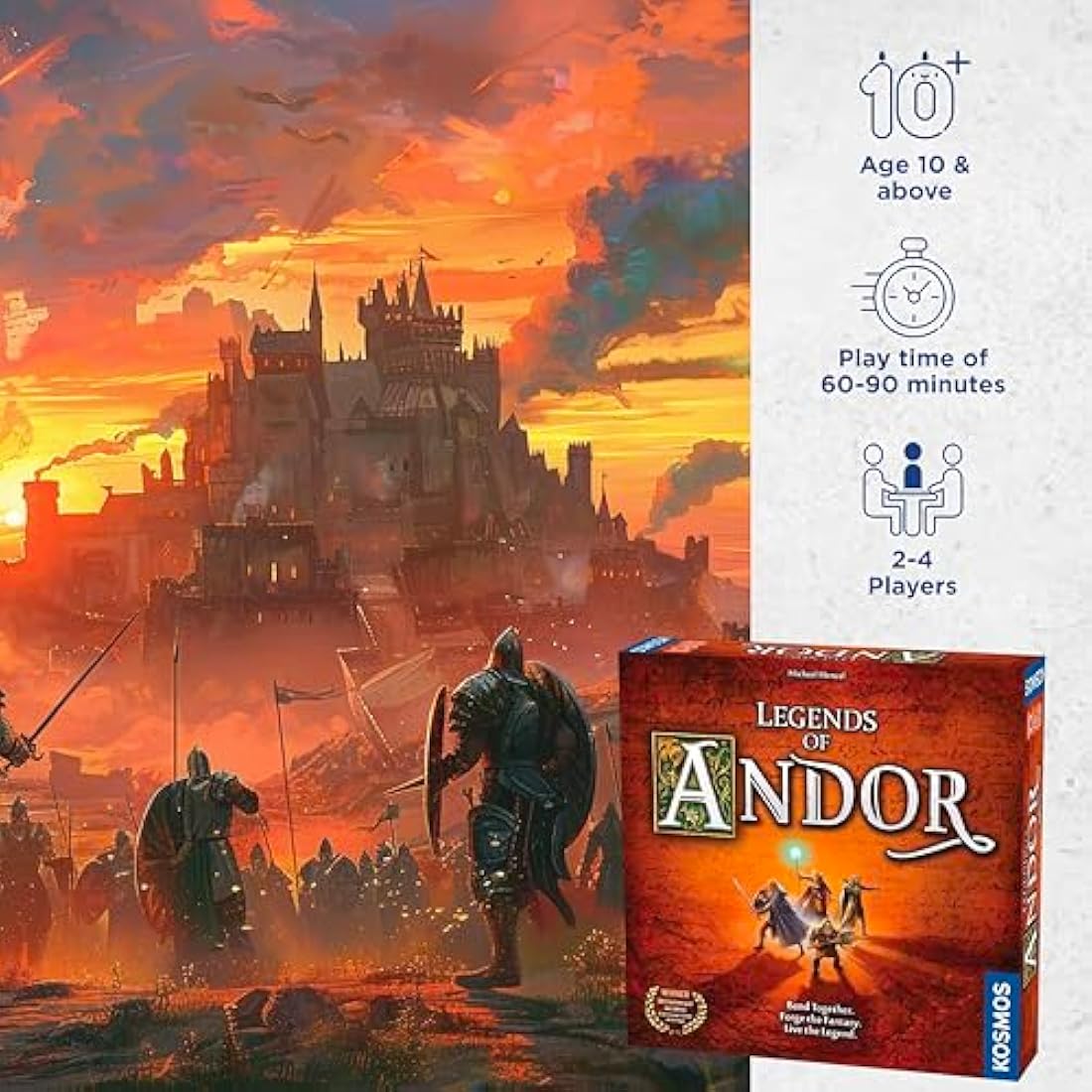 Thames & Kosmos- Legends of Andor: The Base Game|Cooperative Strategy Game | 2-4 players | Ages 10+