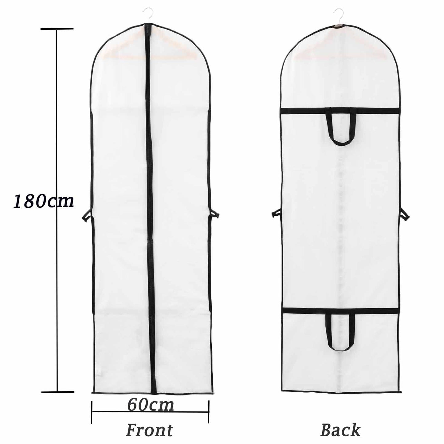 Niviy Long Dress Bag 60 x 180 cm, Garment Cover with Handle & Pocket