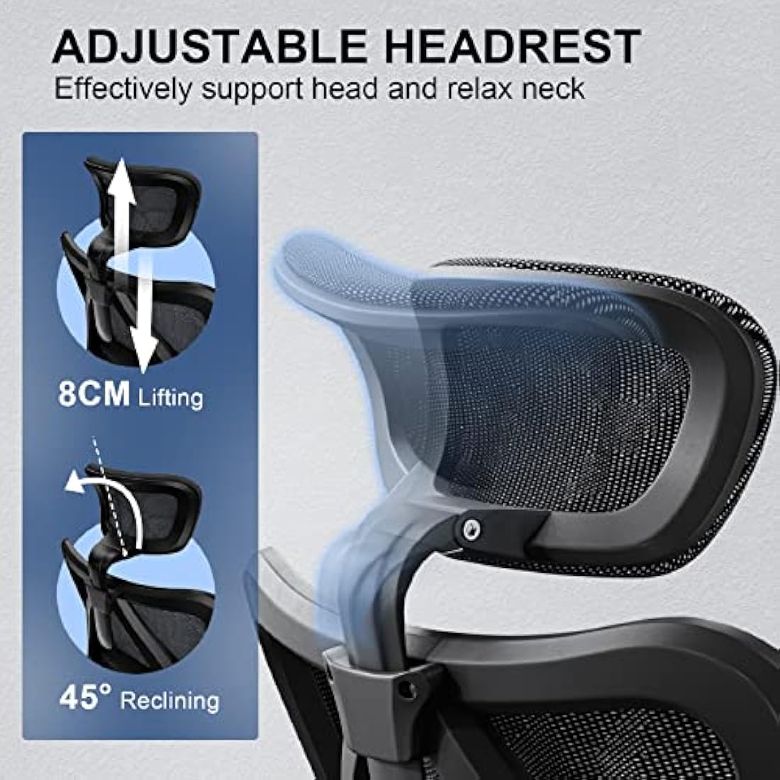 SIHOO Ergonomic Office Chair Mesh Desk Chair with Adjustable Lumbar Support 3D Armrests Breathable High Back Computer Chair (Black)