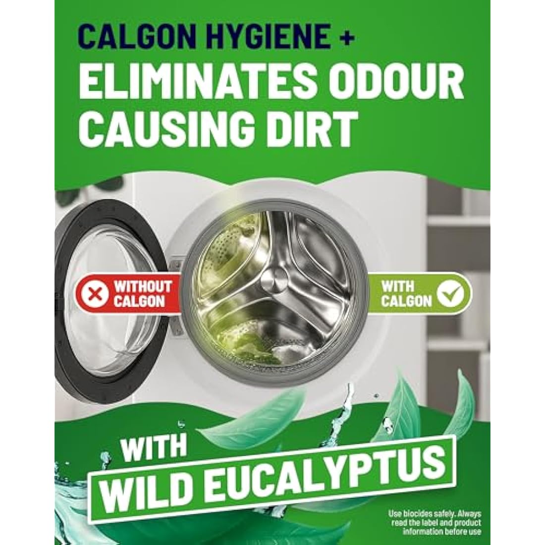 Calgon Hygiene Plus Washing Machine Cleaner & Limescale Remover, Water Softener Tablets, Unscented, 65 Tablets, Pack of 1