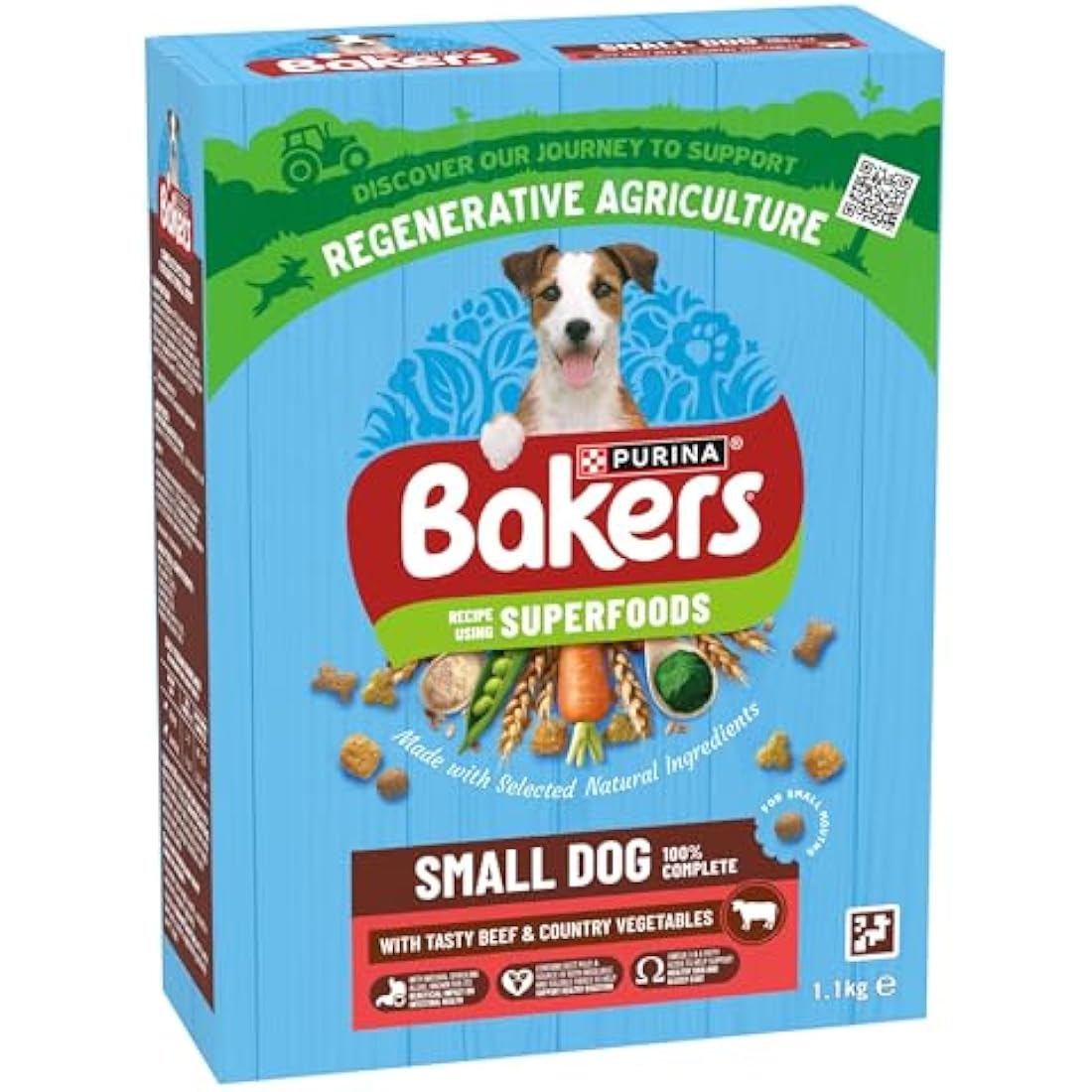 Bakers Small Dry Dog Food Beef & Veg, 1.1kg