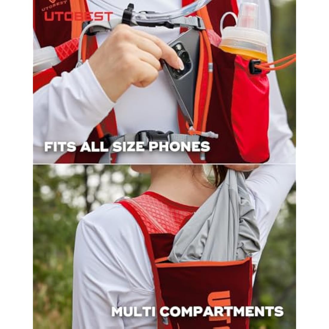 UTOBEST Running Vest Running Backpacks Lightweight Functional Hydration Pack 5L, with 1.5L Hydration Bladder