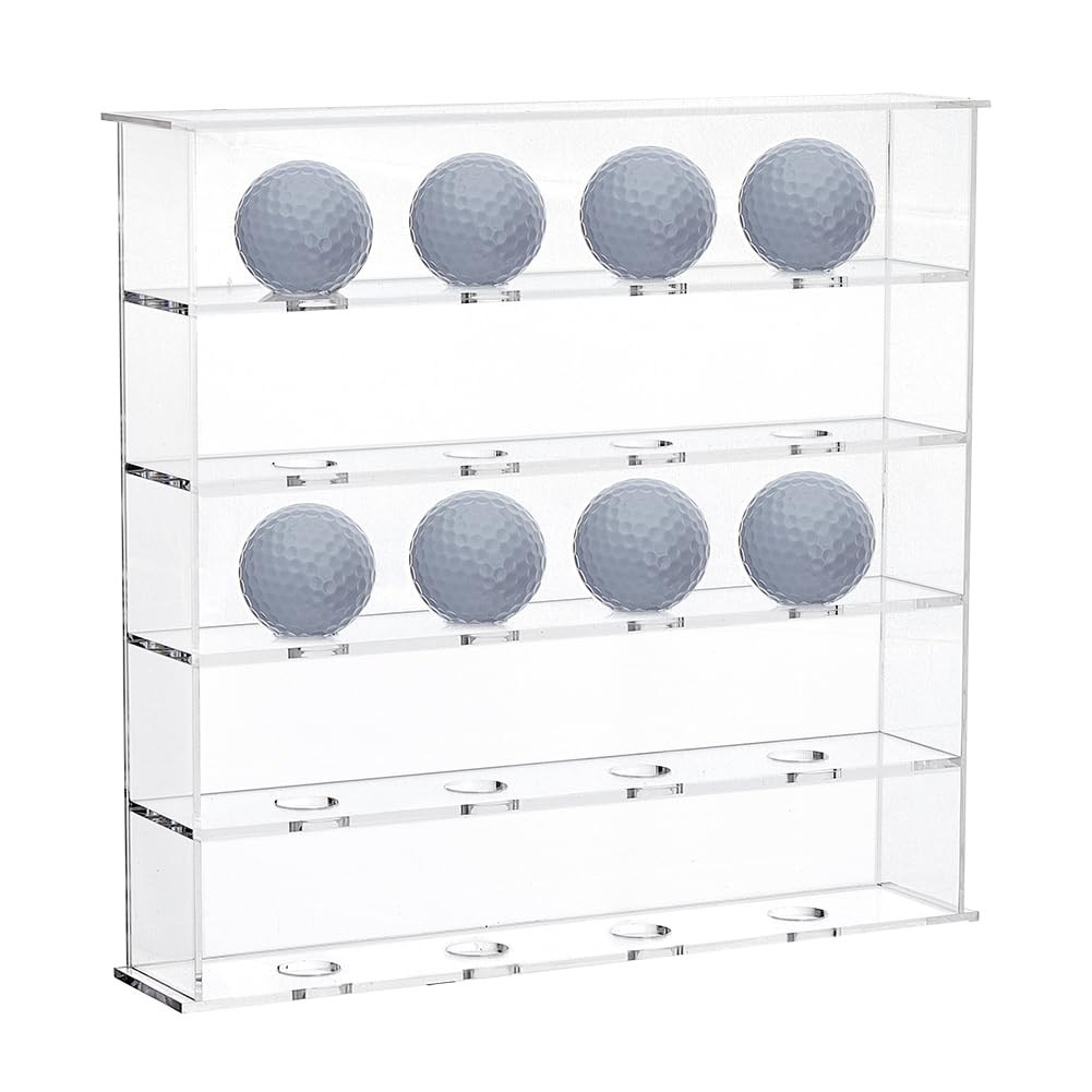 SUPERFINDINGS 1 Set Mountable Golf Ball Holder Golf Ball Collection Acrylic Display Cabinet Clear Showcase Racks for Hanging Display Shelves for Shop