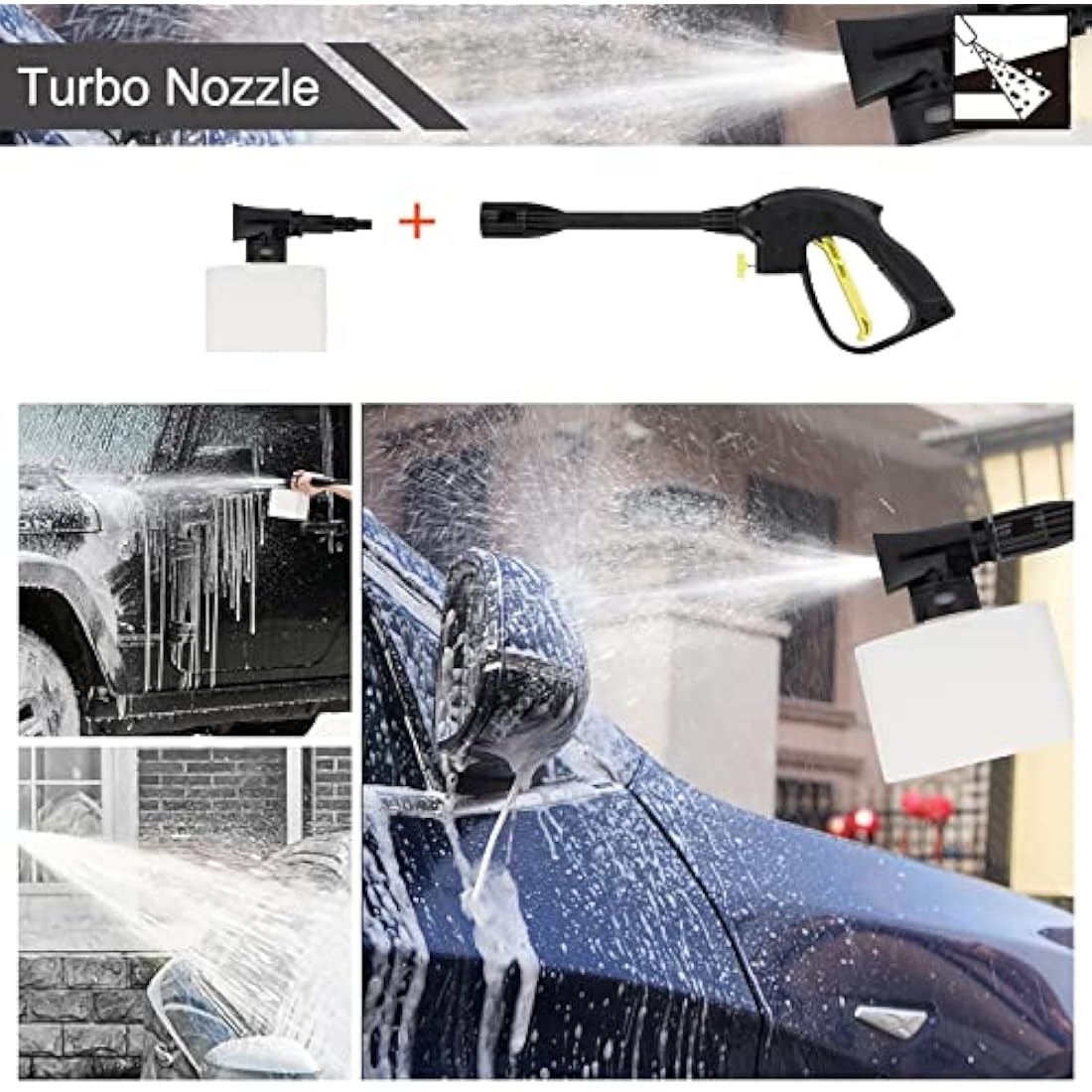 Stream Pressure Washers Jet Washer for Patio, 135Bar 1650W 420L/H Portable Power Washers with Brush, Electric High Power Washer Car Washing Machine, Garden Cleaning Machine for Driveway