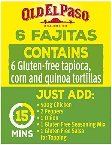 Old El Paso Gluten Free Tortilla Wraps 216g(Pack of 12)