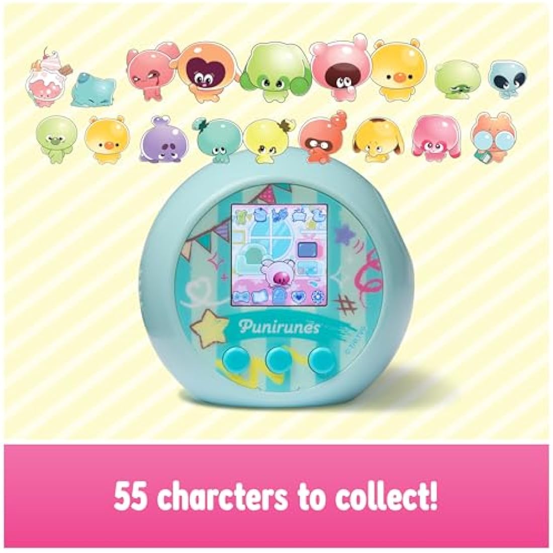 Punirunes, Interactive Digital Toy with 55 Squishy Characters Inside, Reacts to Touch, Full-Colour Display, Kids’ Toys for Girls & Boys Aged 5 and up