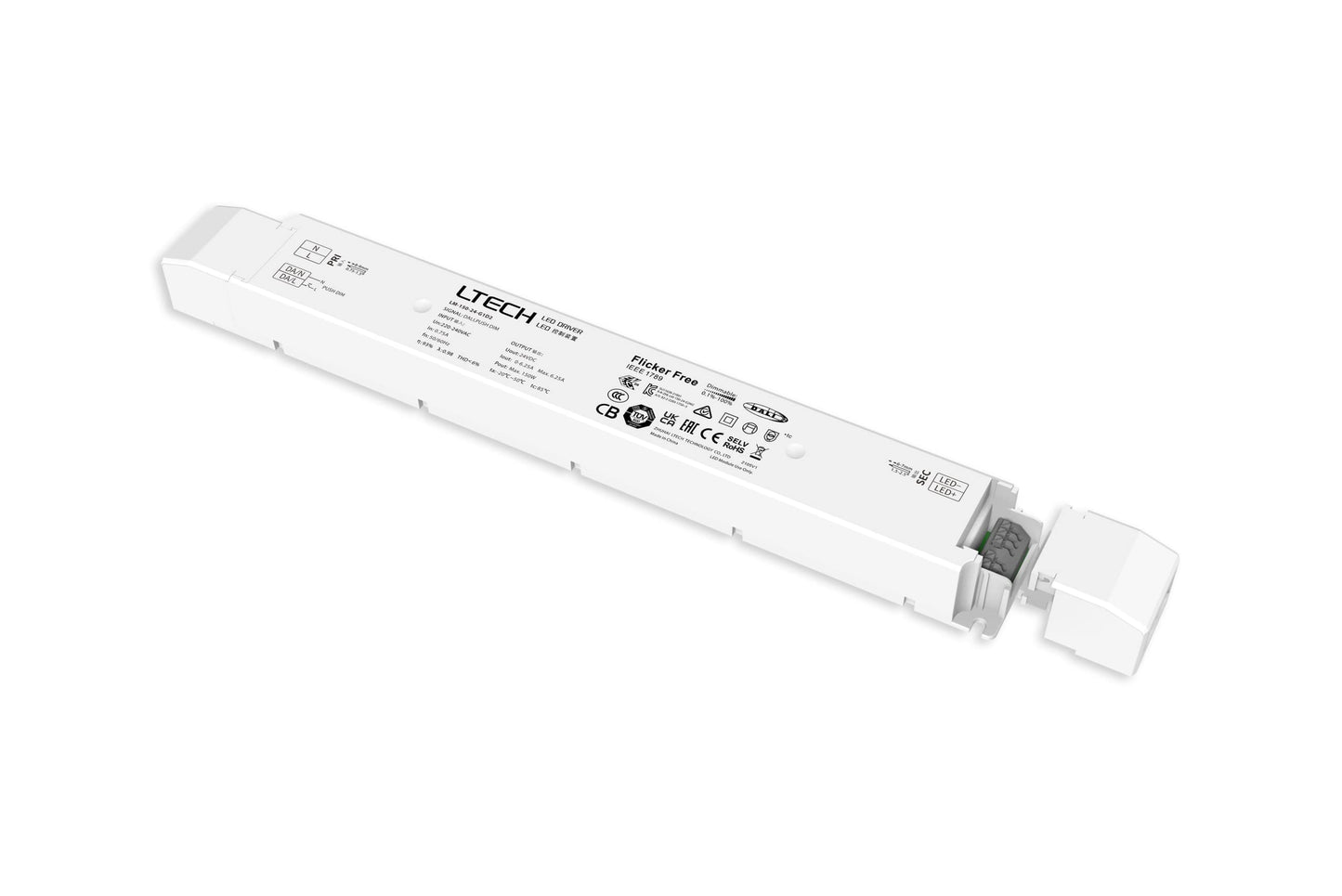 LIGHTEU, DALI DT6/DT8 150W 24V DC 6.25A LED dimmable color temperature adjustable driver transformer power supply,DALI-2 DT6/DT8