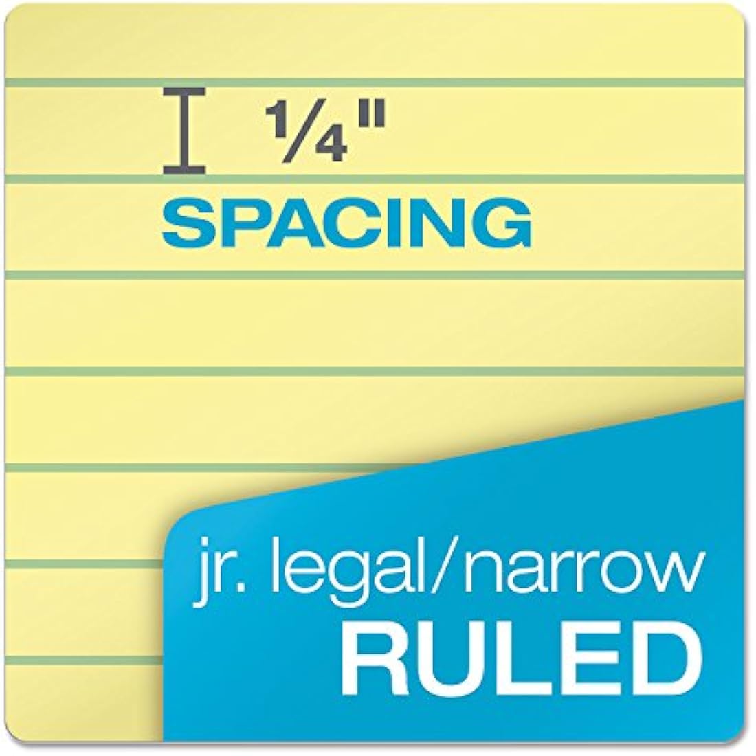 TOPS Docket Gold Writing Pads, 5" x 8", Jr. Legal Rule, Canary Paper, 50 Sheets, 12 Pack (63900)