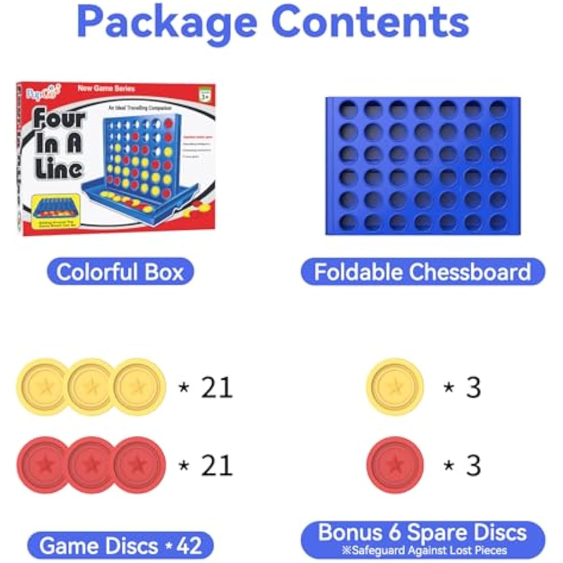 Pup Go Big Size 4 in a Row Board Game for Kids Ages 3-8, Perfect Educational Family Garden Games for Boys & Girls, 2 Player Strategy Game with 6 Spare Discs, Foldable Design (Big Size)