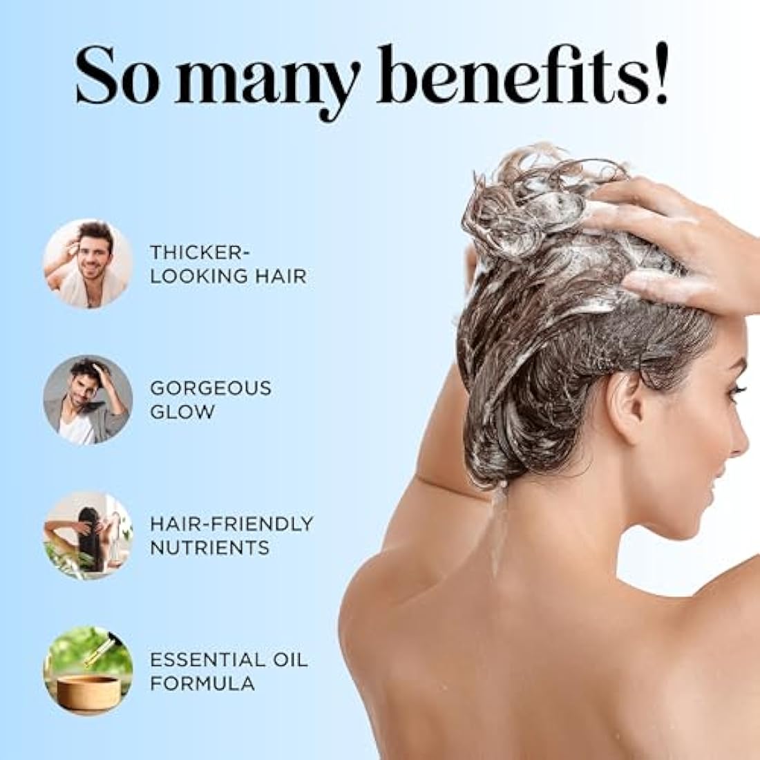 Volumizing Biotin Shampoo for Thinning Hair - Thickening Shampoo for Men and Women with Rosemary Essential Oil - Vegan Paraben and Sulphate Free Hair Shampoo for Fine Weak and Dull Hair - 739mL