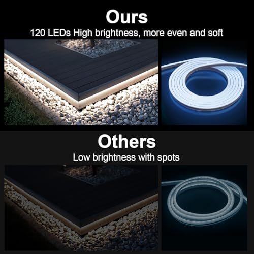 Lucienstar White LED Strip Lights - 24v Cool White Dimmable Neon Light Strip, 10M IP67 Waterproof Strip Lights,Flexible Neon Strip Light for Home Decor (Power Adapter Included)