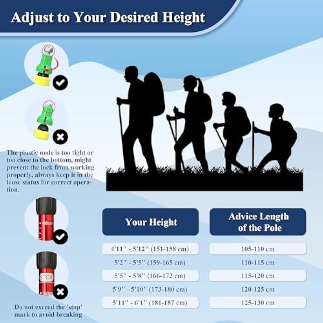 TheFitLife Hiking Walking Trekking Poles - 2 Pack With Antishock And Quick Lock System, Telescopic, Collapsible, Ultralight For Hiking, Camping, Mountaining, Backpacking, Walking, Trekking